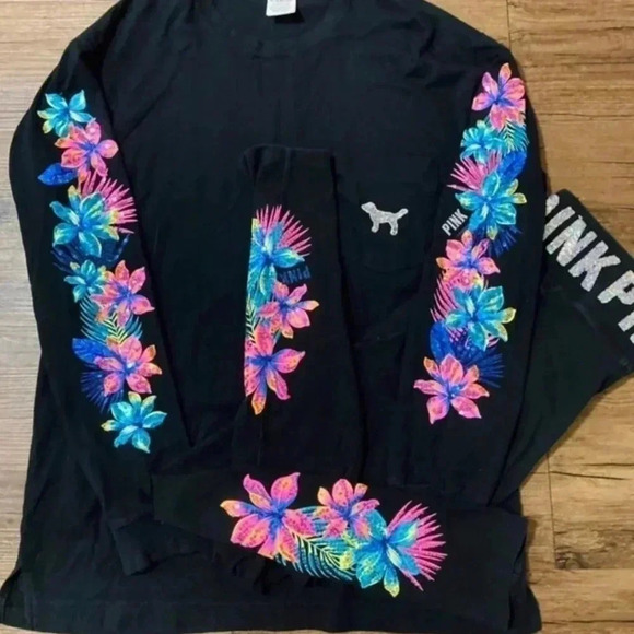 VS PINK TROPICAL BLING OUTFIT SET  XS - Picture 1 of 11
